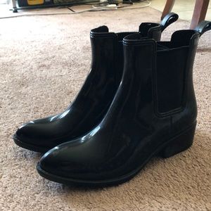 Jeffrey Campbell black rain boots